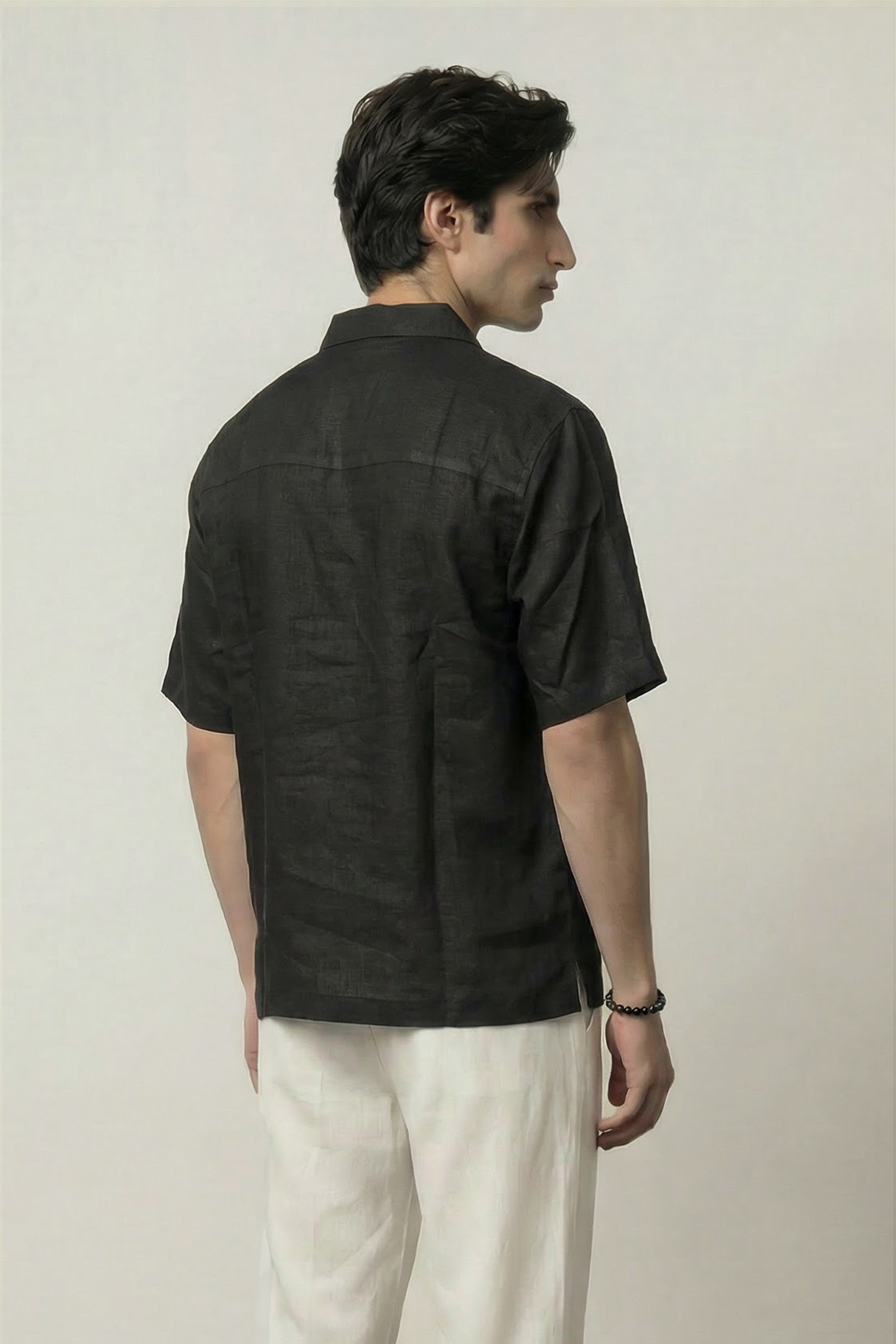 Oversized Cuban Shirt - Black - Mendeez