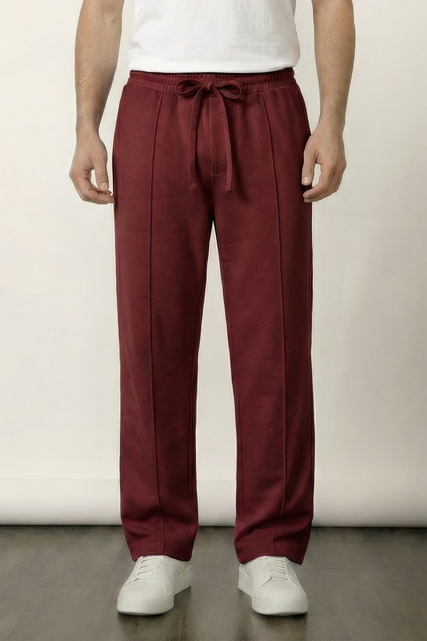 Pintex Jogger Pants - Wine - Mendeez