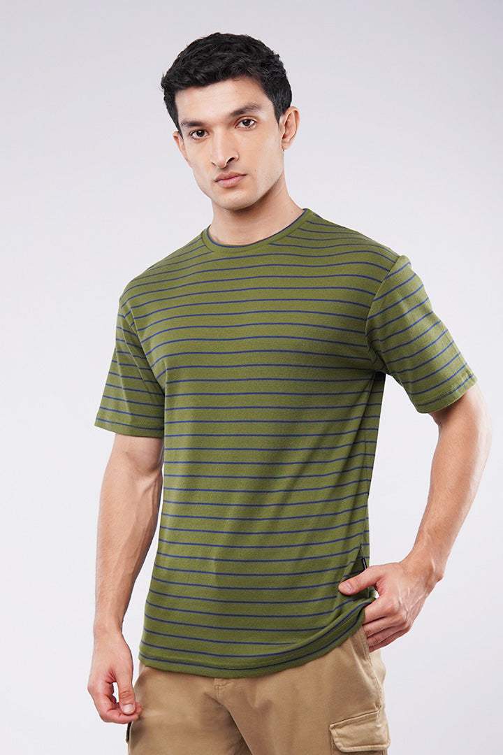 Striped T-Shirt - Green - Mendeez