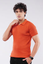 Johnny Collar Polo Shirt - Orange - Mendeez