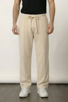 Pintex Jogger Pants - Cream - Mendeez