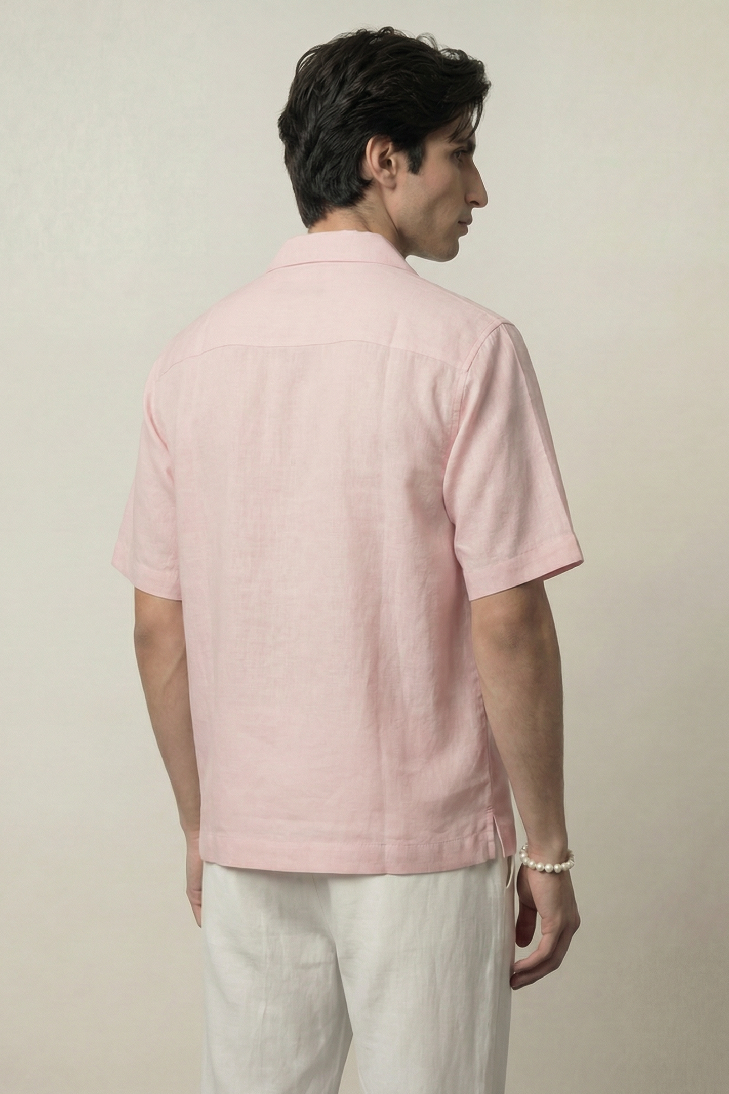 Oversized Cuban Shirt - Powder Pink - Mendeez