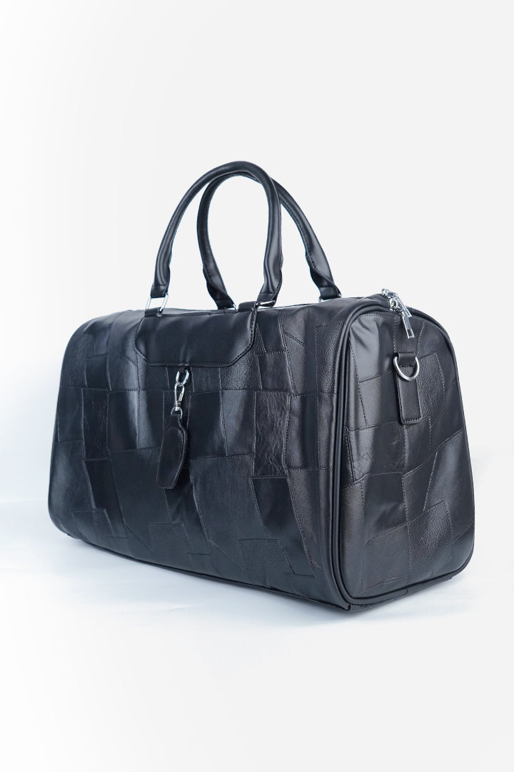 Patchwork Duffle Bag - Black-1-MENDEEZ