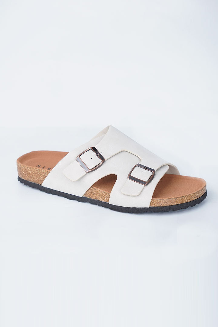 Buckle Slides - Off White - Mendeez