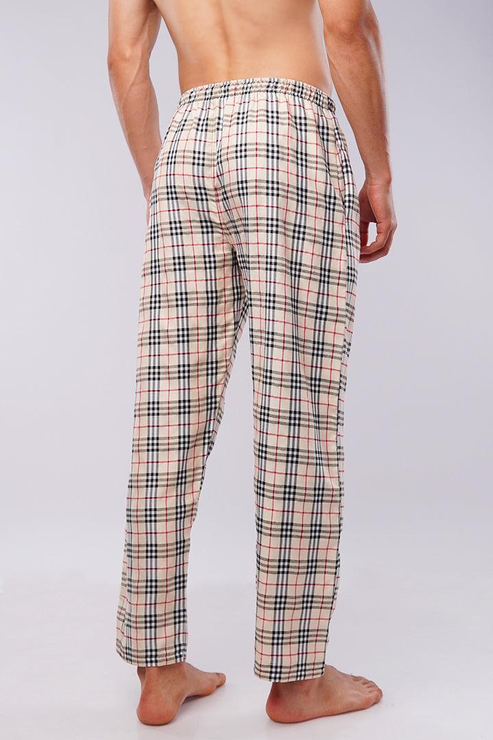 Check Woven Pajamas - Cream - Mendeez