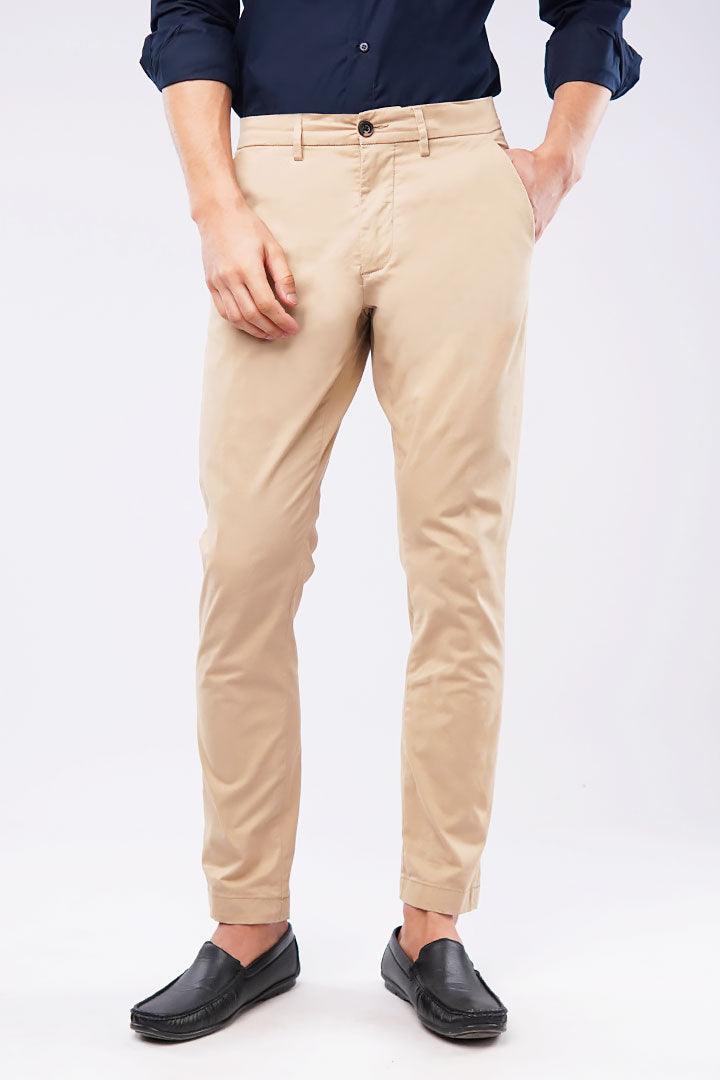 Slim Fit Chinos - Khaki - Mendeez