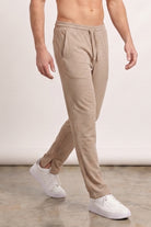 Split Hem Trousers - Beige-2-MENDEEZ