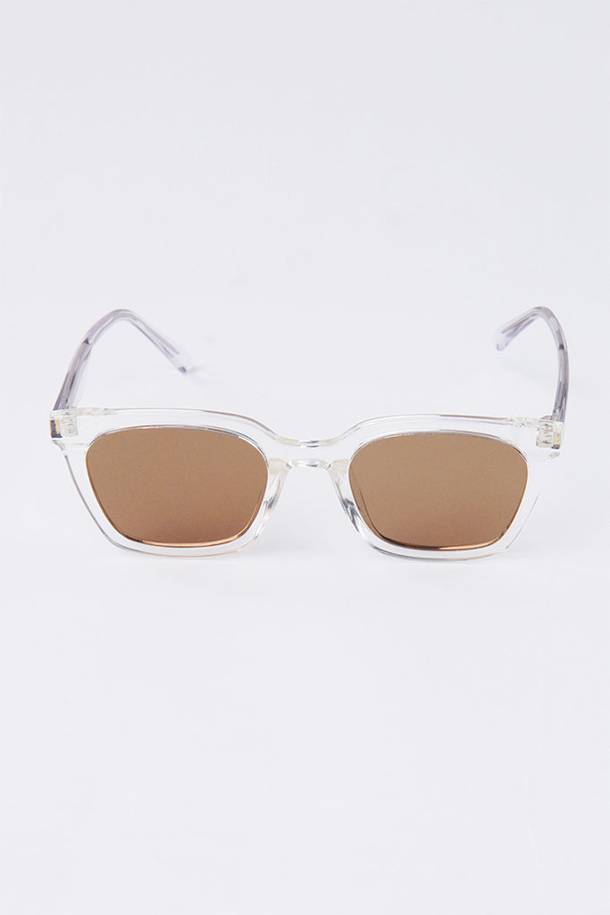 Transparent Square Sunglasses - Brown - Mendeez PK 
