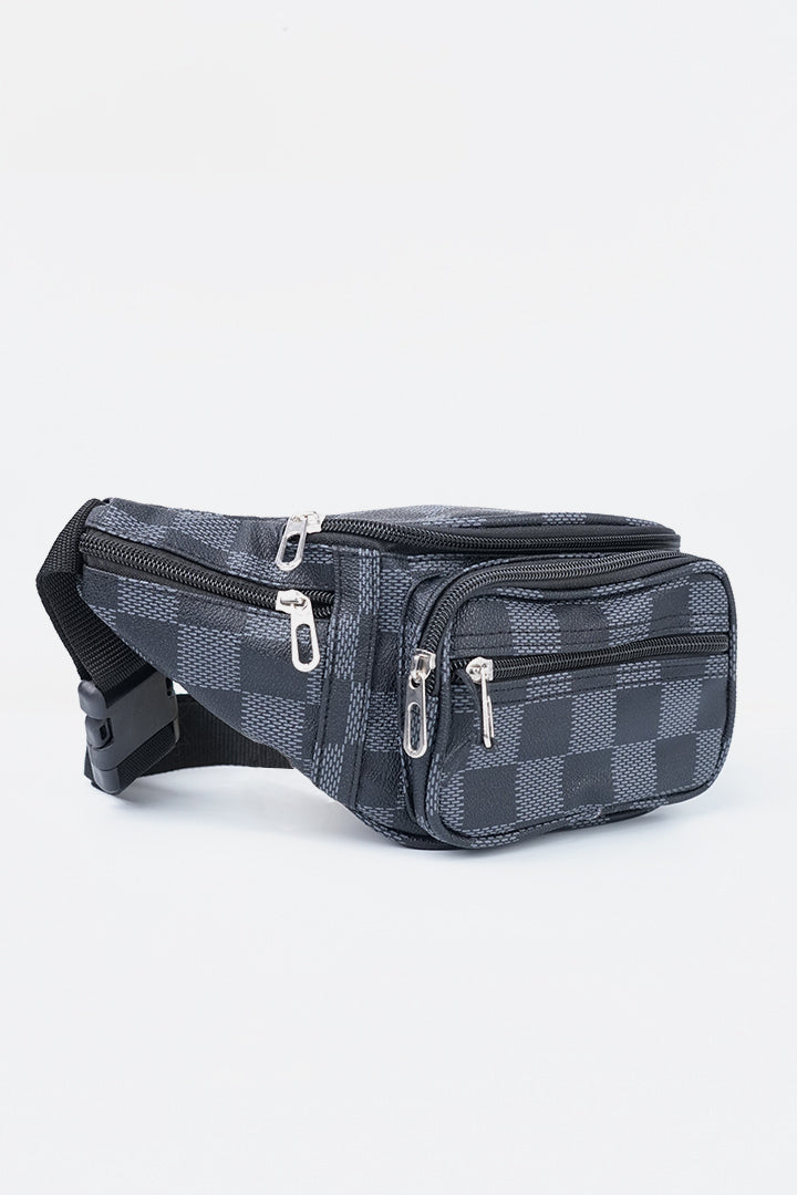 Leather Waist Bag - Grey - Mendeez