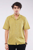 Texture Cuban Shirt - Mustard Yellow - Mendeez