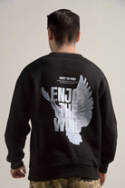 Oversized Graphic Sweatshirt - Black - Mendeez