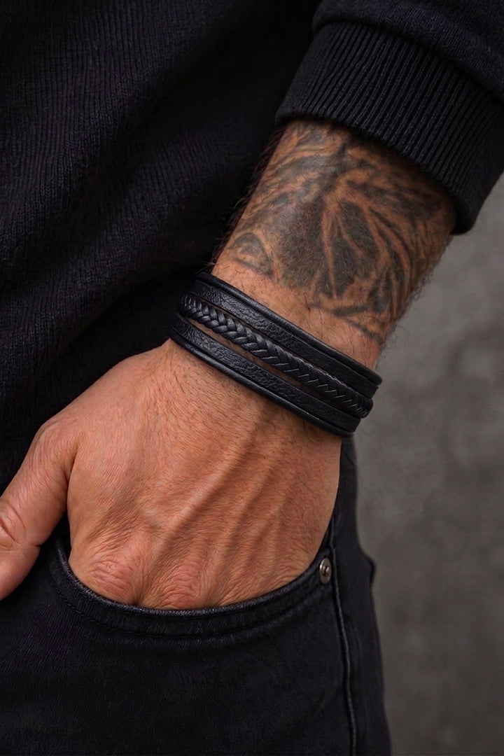 Multi-Strand Classic Black Bracelet-4-MENDEEZ