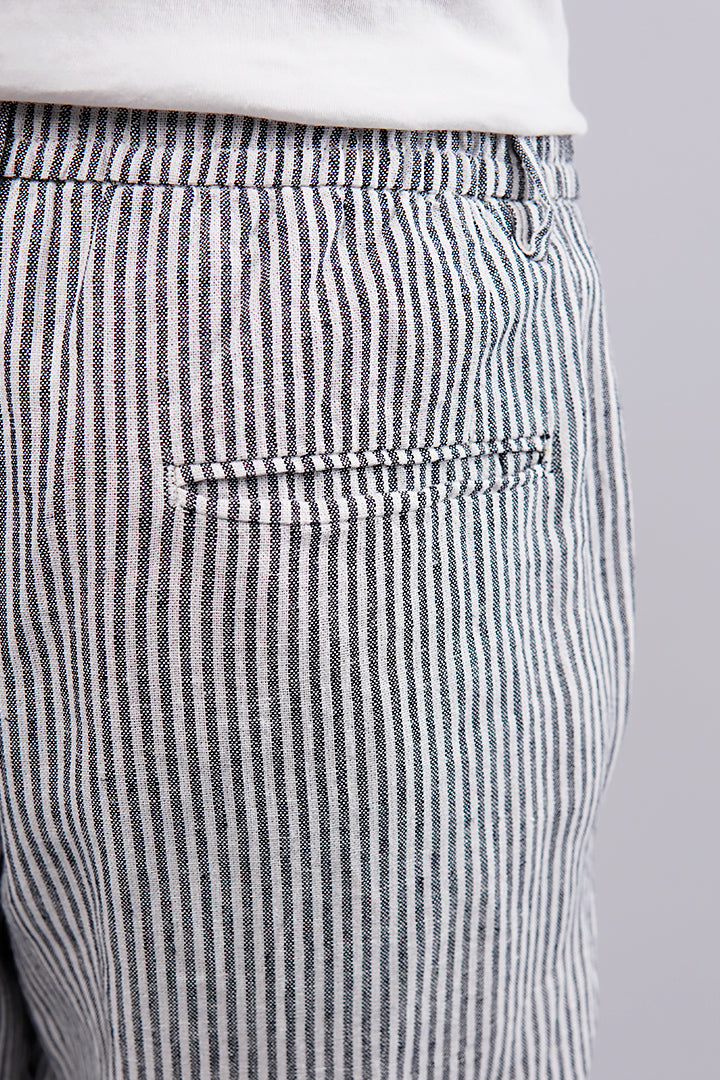 Striped Linen Pants - Black & White - Mendeez
