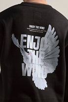 Oversized Graphic Sweatshirt - Black - Mendeez