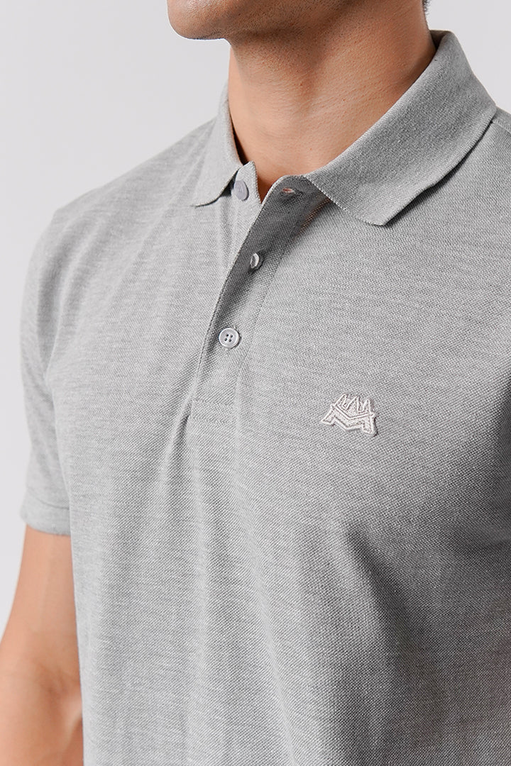 Regular Fit Polo Shirt - Heather Grey - Mendeez