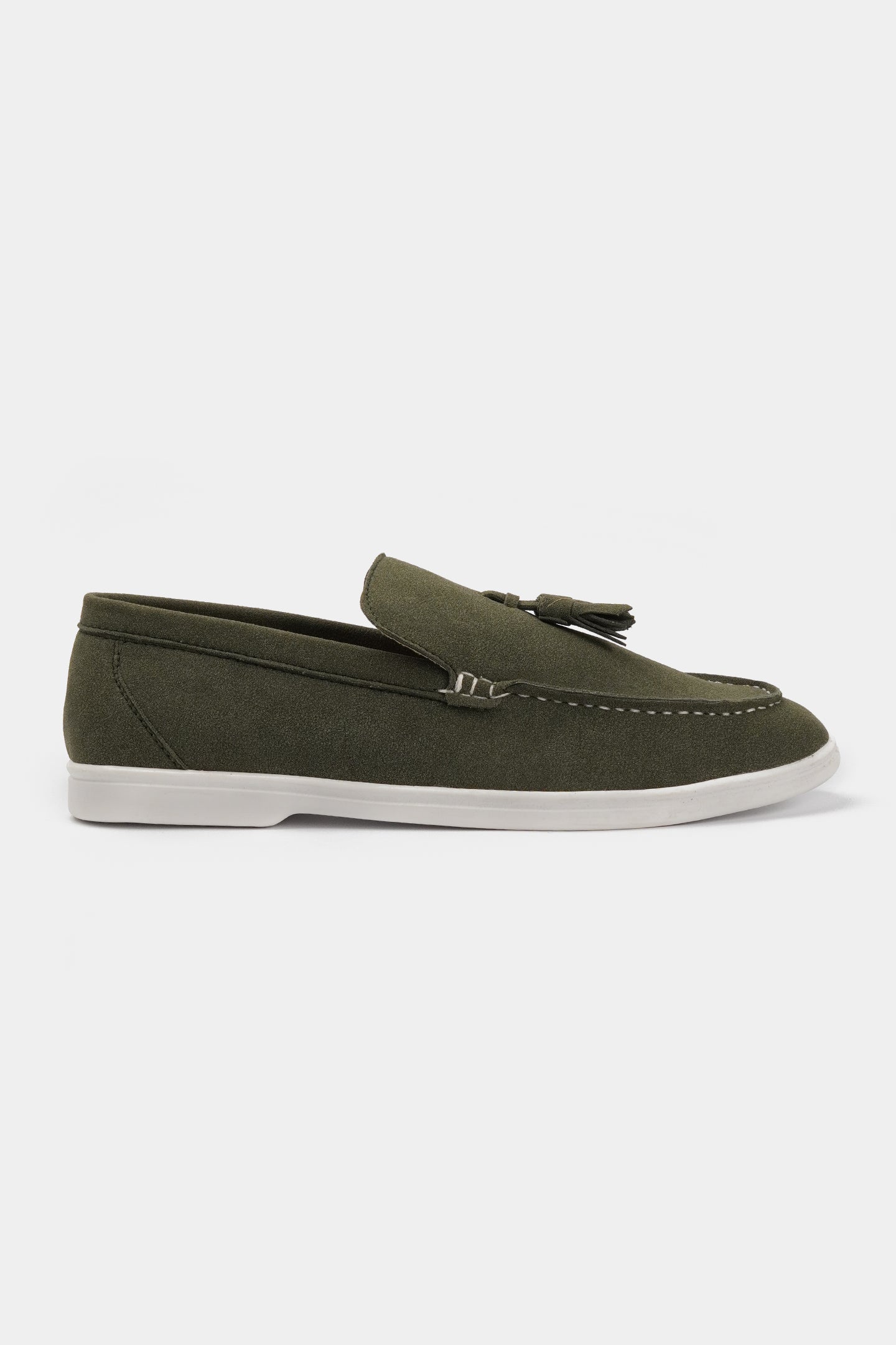 Slip On Suede Loafers - Green - Mendeez