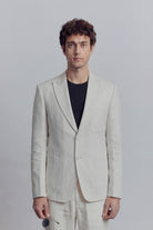 Linen Blazer - White - Mendeez