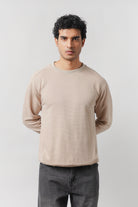 Side-Pocket Sweatshirt - Beige - Mendeez