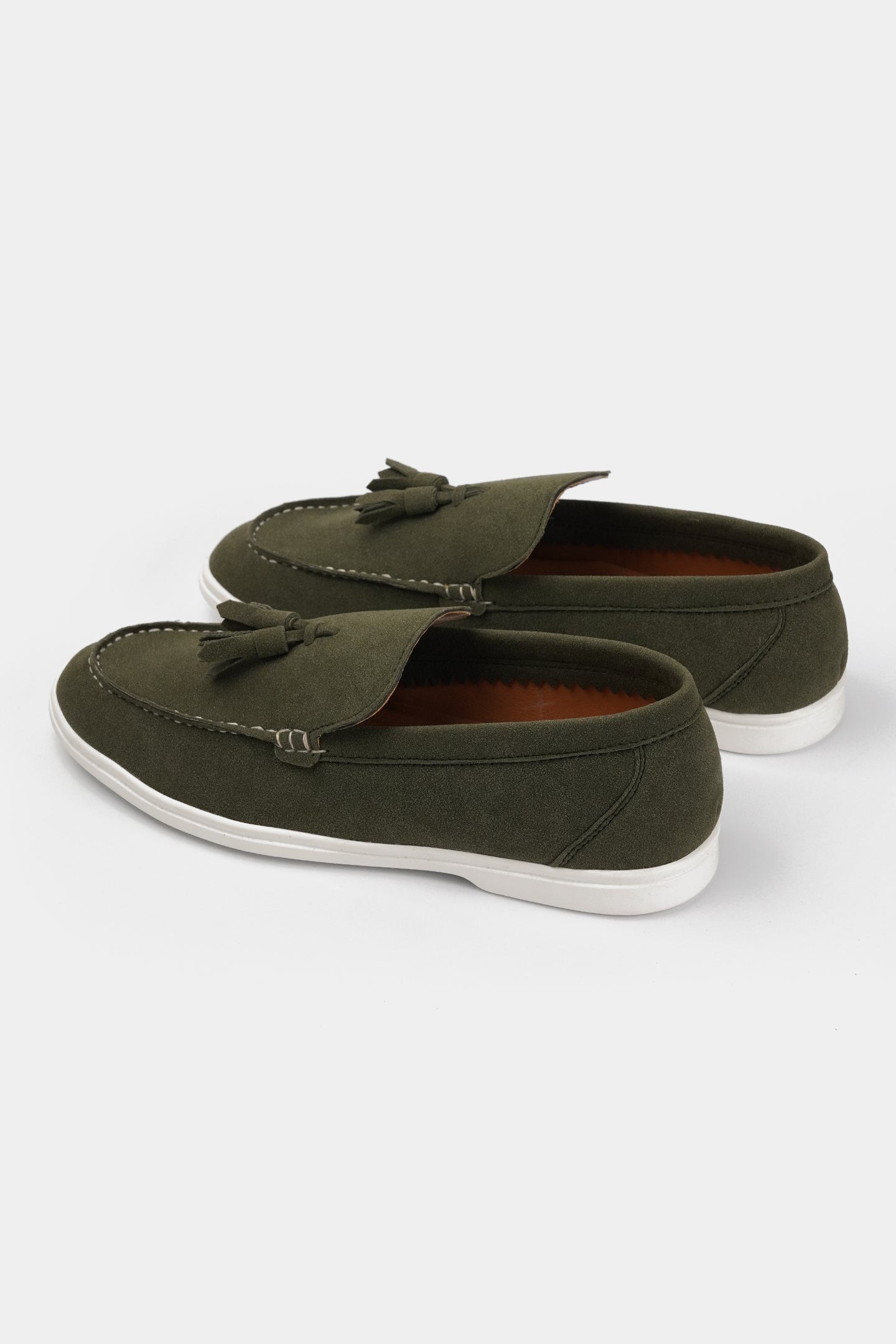 Slip On Suede Loafers - Green - Mendeez