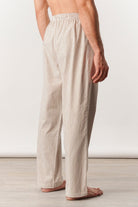 Striped Woven Pajamas - Brown & White - Mendeez