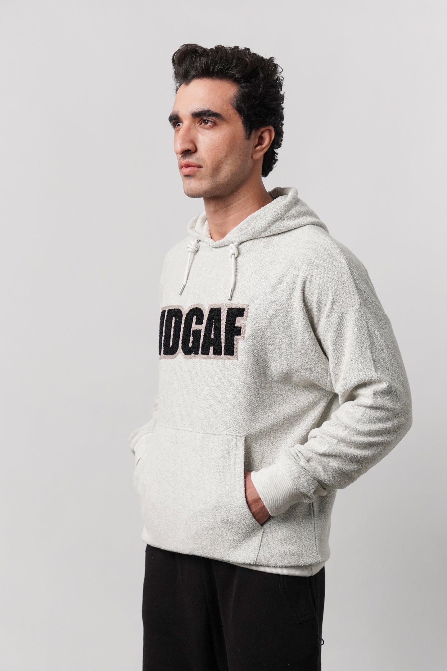 Pullover Embroidered Hoodie - Heather Grey - Mendeez