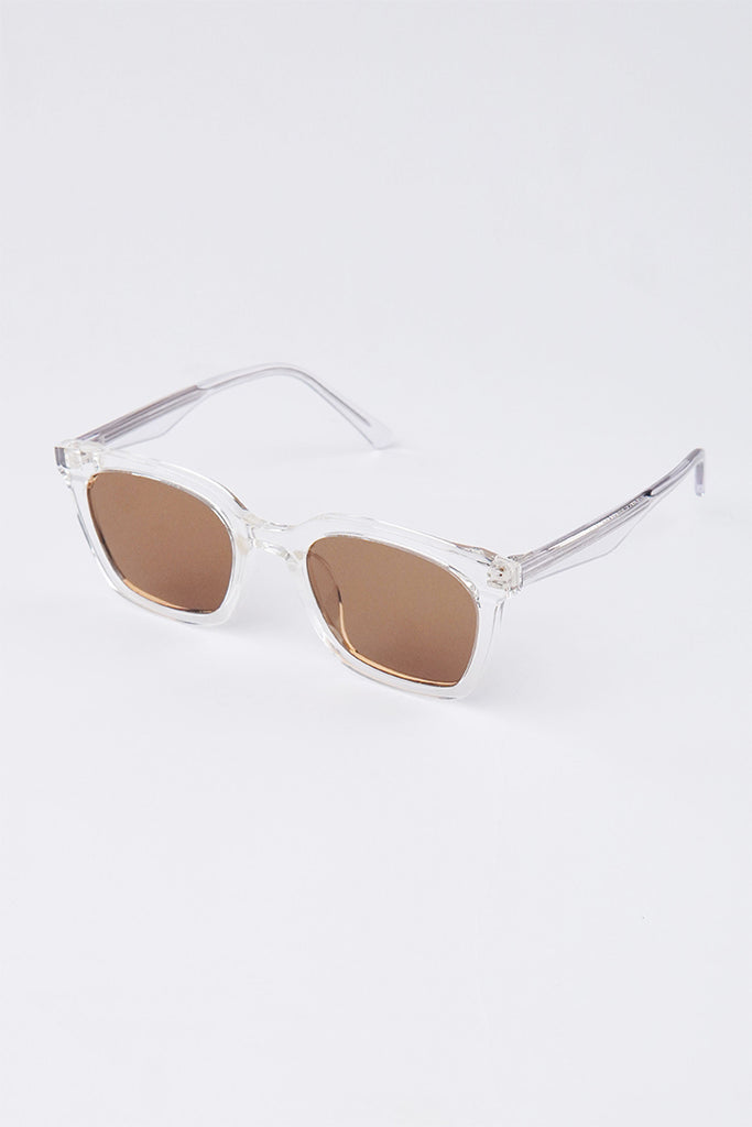 Transparent Square Sunglasses - Brown - Mendeez PK 