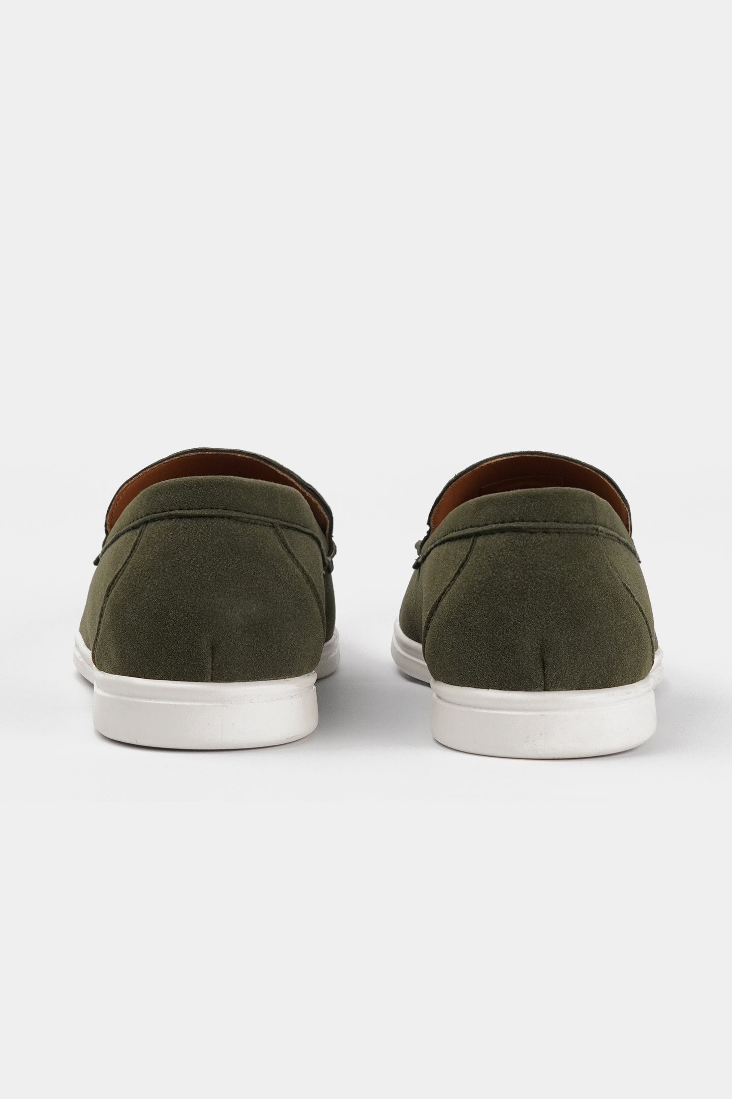 Slip On Suede Loafers - Green - Mendeez