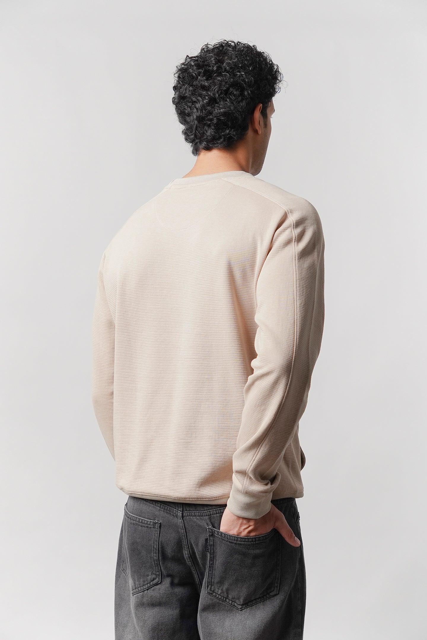 Side-Pocket Sweatshirt - Beige - Mendeez