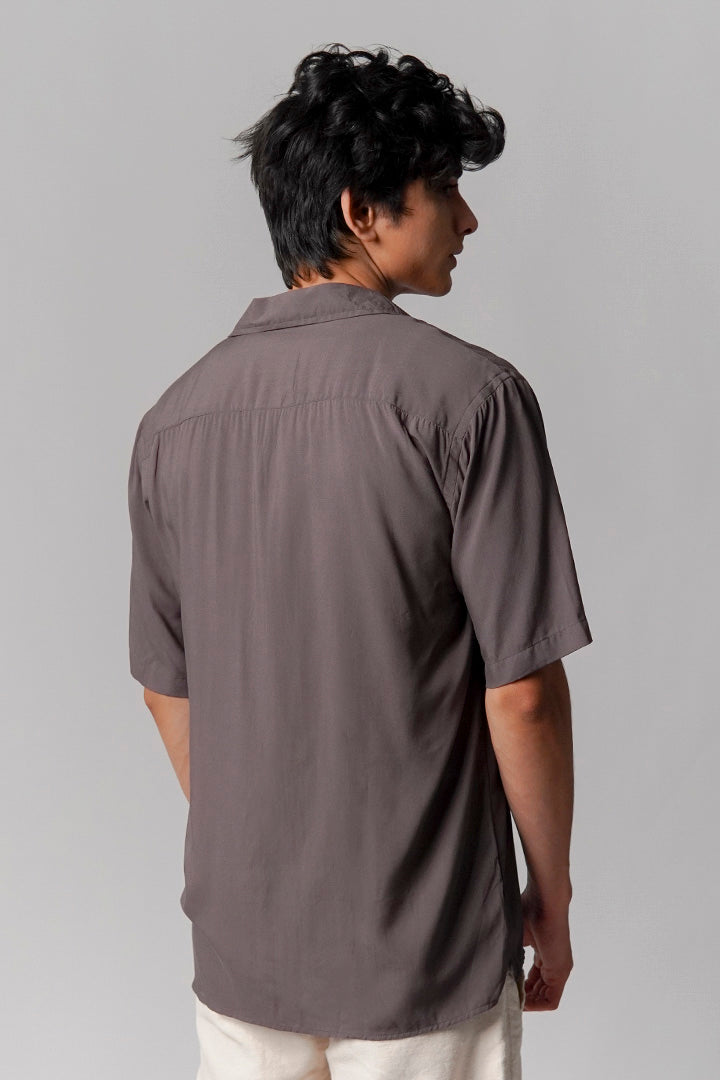 Linen Cuban Shirt - Grey - Mendeez