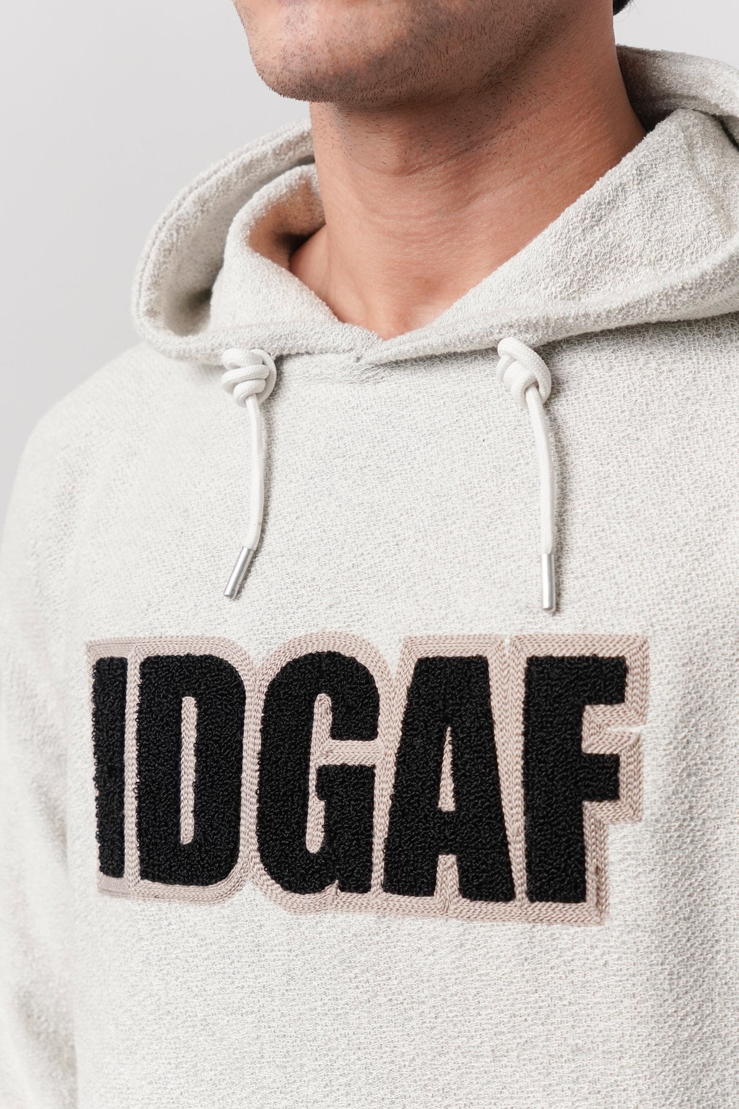 Pullover Embroidered Hoodie - Heather Grey - Mendeez