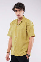 Texture Cuban Shirt - Mustard Yellow - Mendeez