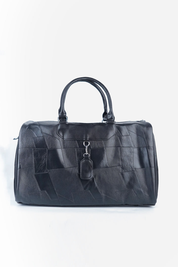 Patchwork Duffle Bag - Black-5-MENDEEZ