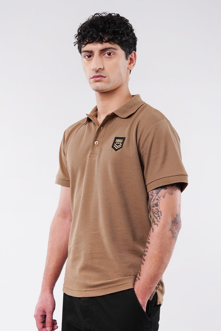 Signature Polo Shirt - Brown - Mendeez