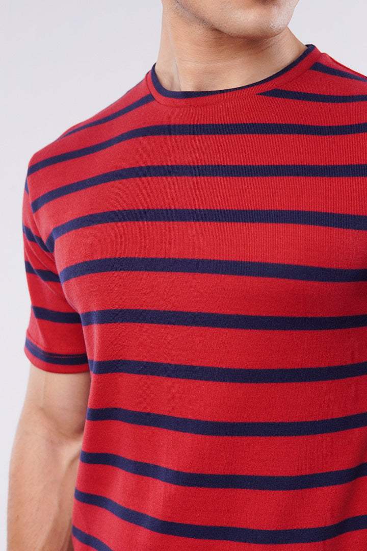 Striped T-Shirt - Red - Mendeez