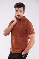 Jacquard Polo Shirt - Rust - Mendeez