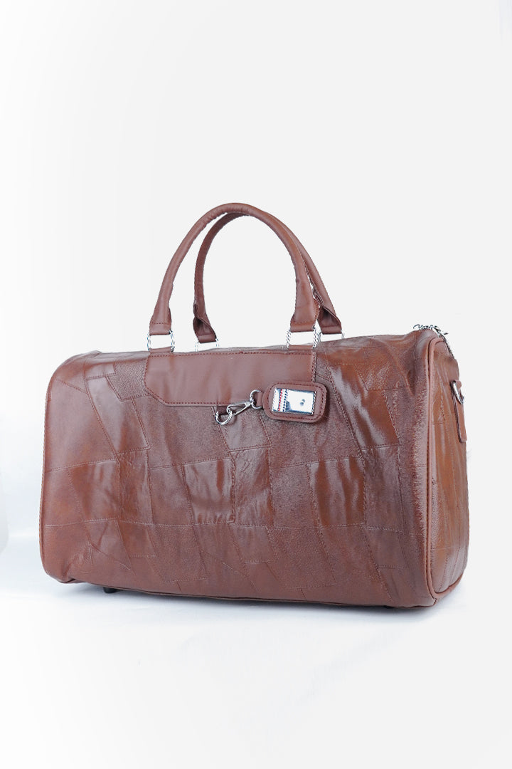 Patchwork Duffle Bag - Brown-1-MENDEEZ