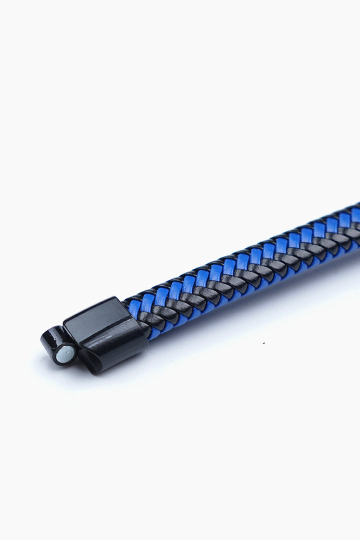 Royal Blue and Black Braided Bracelet - Mendeez