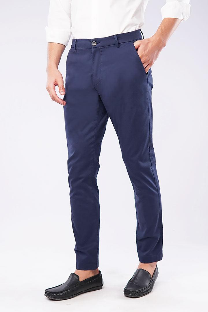 Slim Fit Chinos - Navy Blue - Mendeez