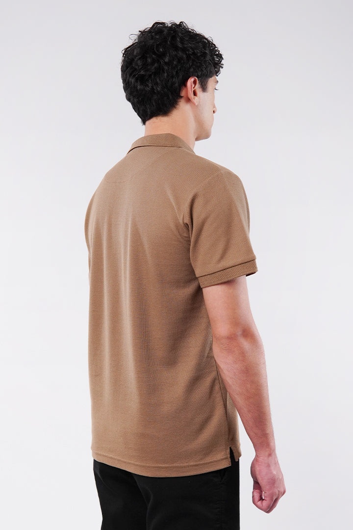 Signature Polo Shirt - Brown - Mendeez
