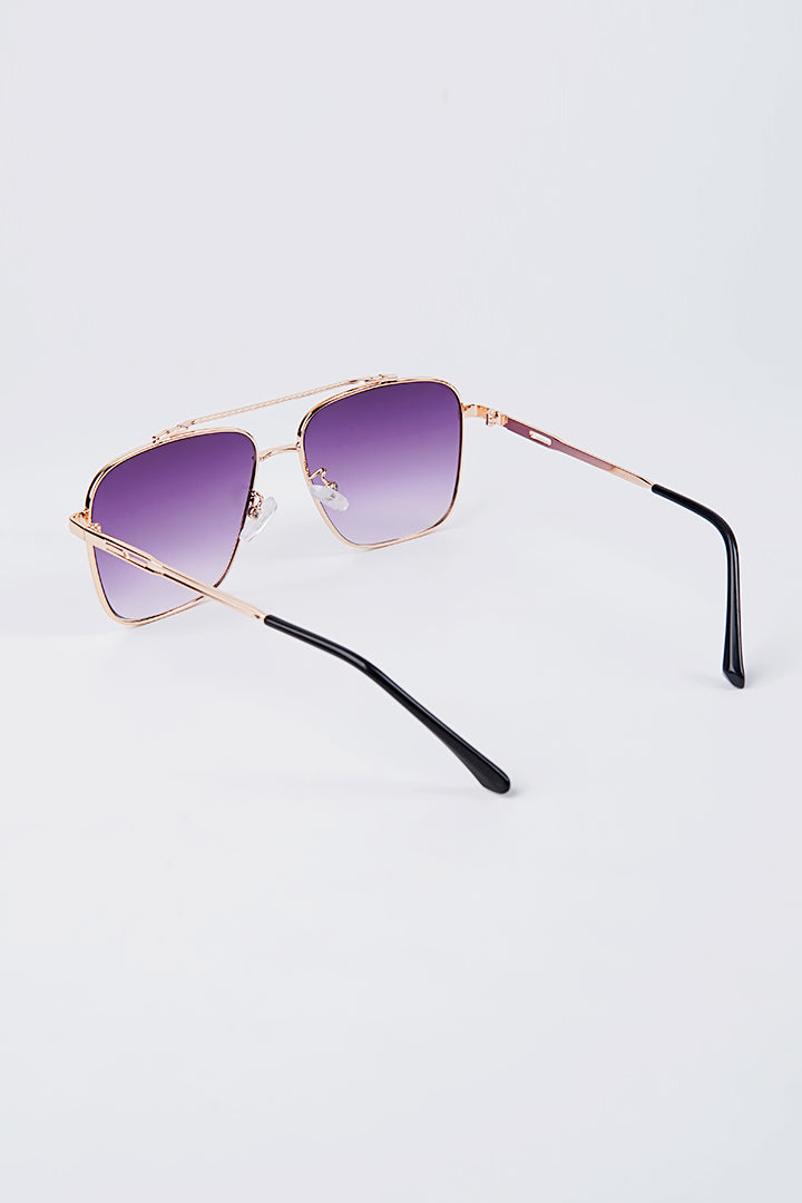 Double Bridge Square Sunglasses - Purple - Mendeez