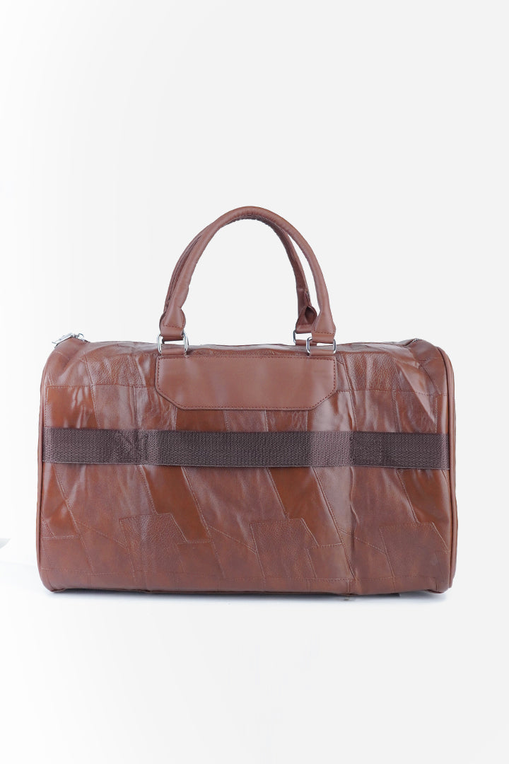 Patchwork Duffle Bag - Brown-3-MENDEEZ