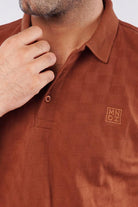 Jacquard Polo Shirt - Rust - Mendeez