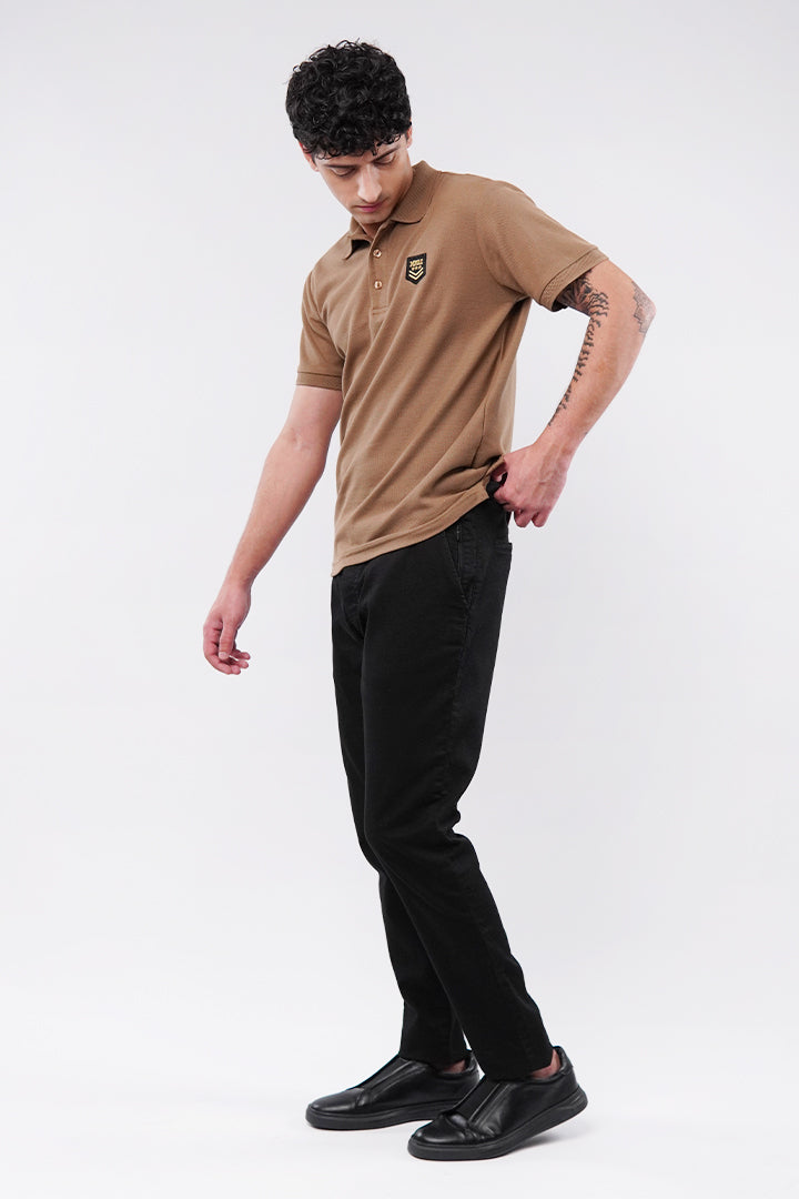Signature Polo Shirt - Brown - Mendeez