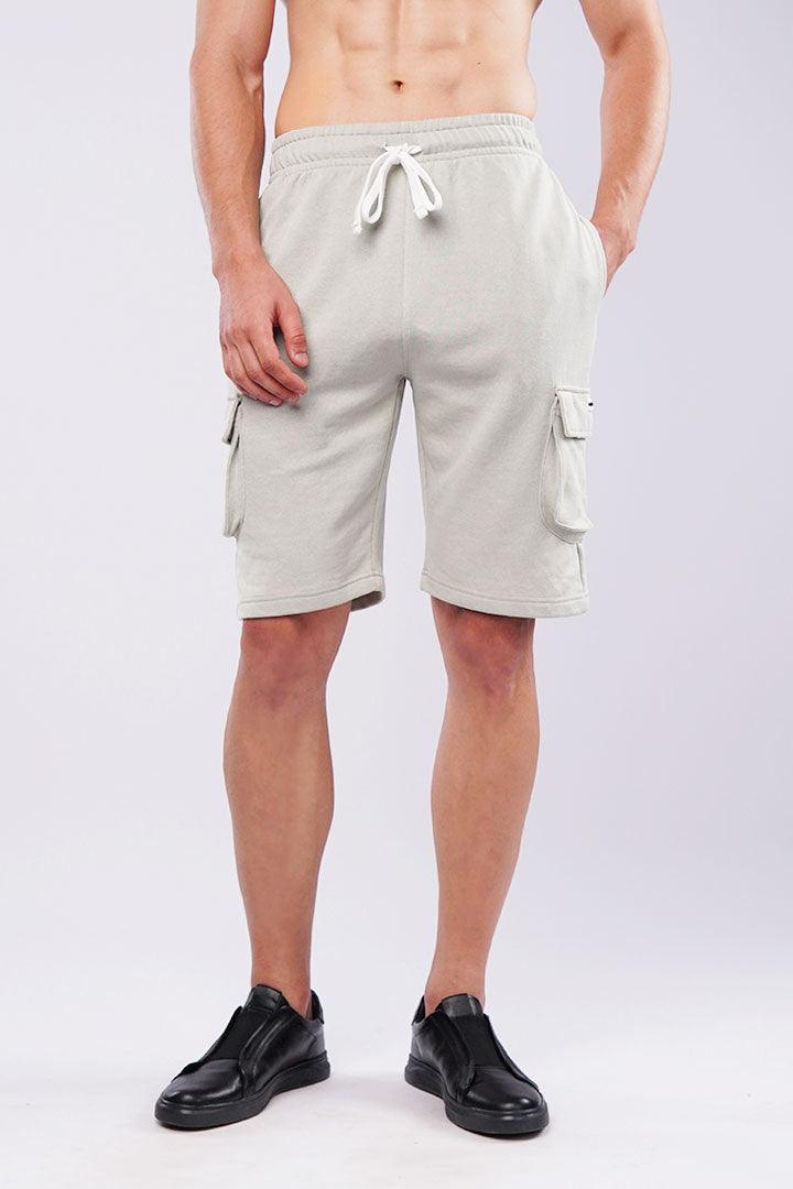 Terry Cargo Shorts - Sage Green - Mendeez