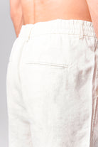 Straight Fit Linen Pants - White - Mendeez
