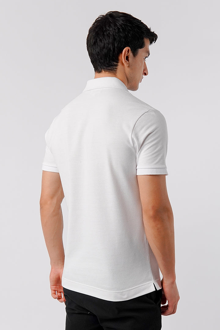 Regular Fit Polo Shirt - White - Mendeez