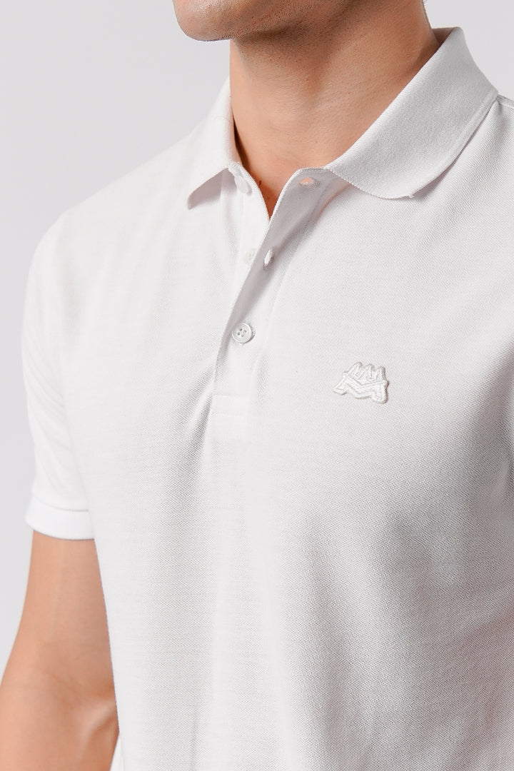Regular Fit Polo Shirt - White - Mendeez