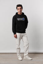 Pullover Embroidered Hoodie - Black - Mendeez