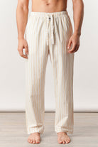 Striped Woven Pajamas - White & Yellow - Mendeez