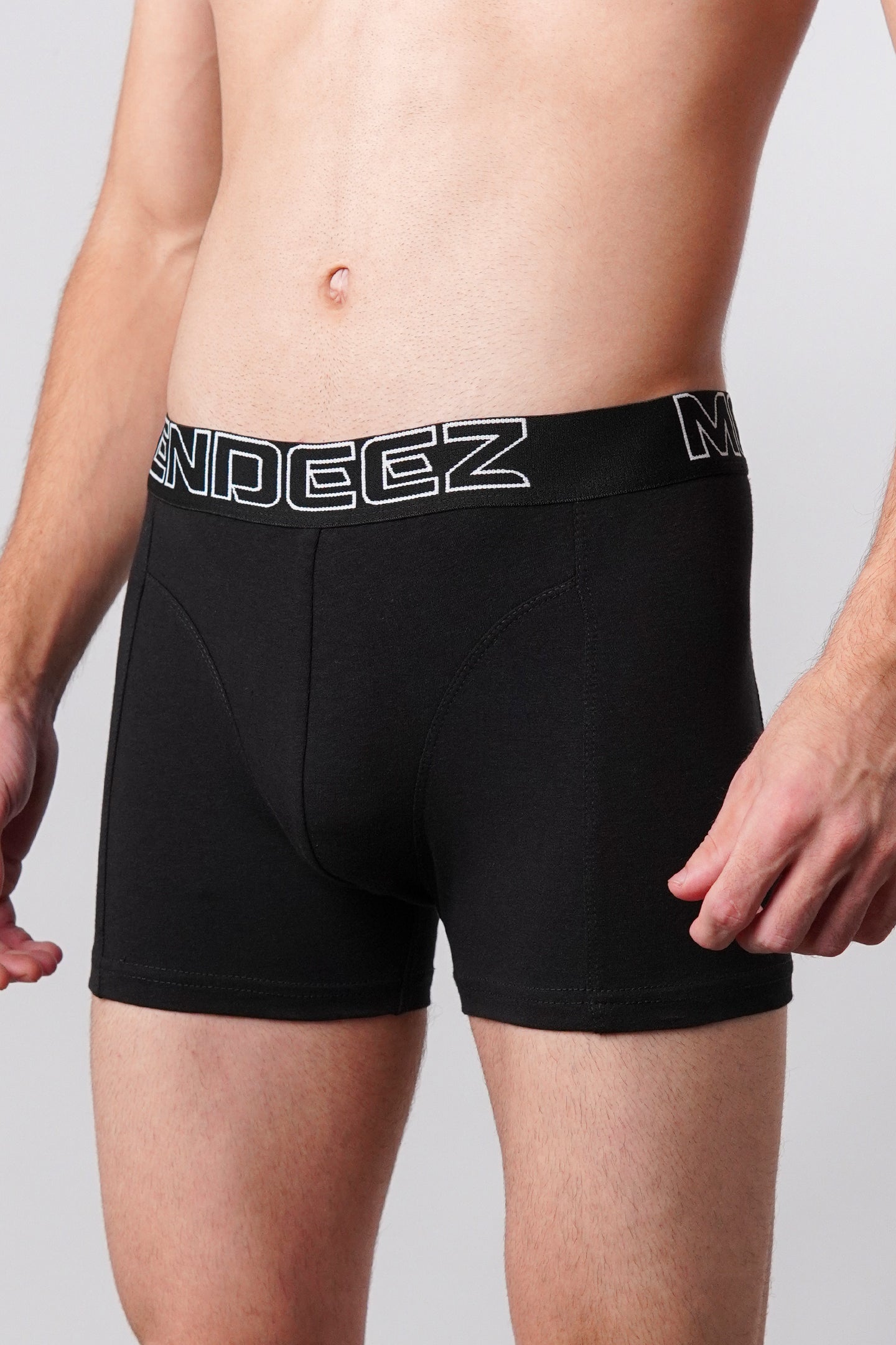 Boxer Trunks - Black, White & Light Grey Pack Of 3 - Mendeez